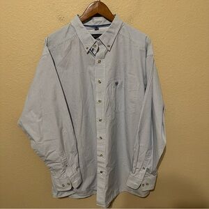 Ariat Pro Series Men’s Blue and White Striped Vented Button Down Shirt